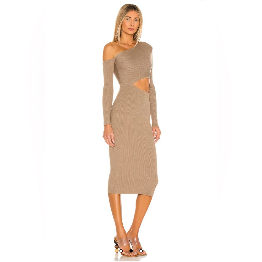 Camila Coelho Nahla Dress‎ in Sage Midi Cutout Ribbed Women's Small